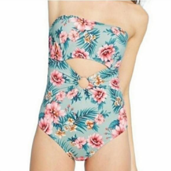 NWT Shade & Shore One Piece Swimsuit Floral 34DD - Picture 3 of 5